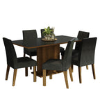 Juego de Comedor 6 Sillas Marrón/Negro/Oxford Renata Madesa
