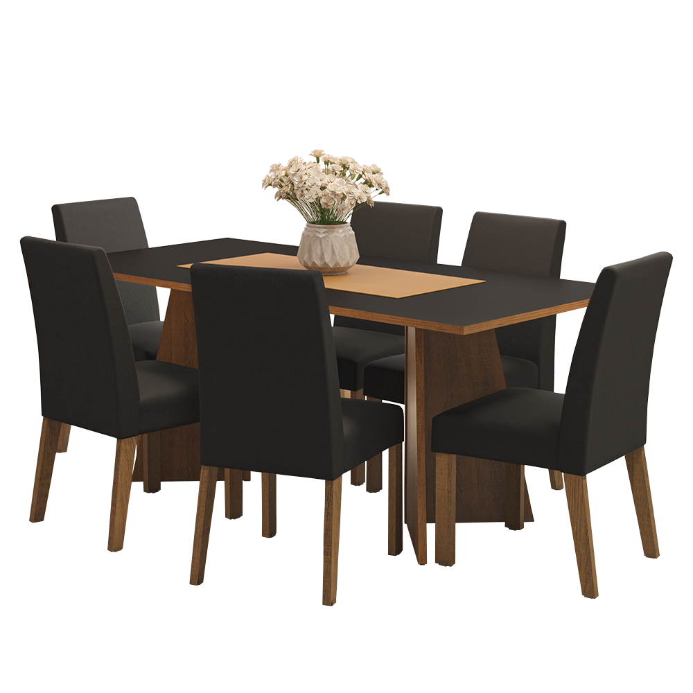 Mesa de Comedor con Mesa y 6 Sillas Simone Madesa MN 01