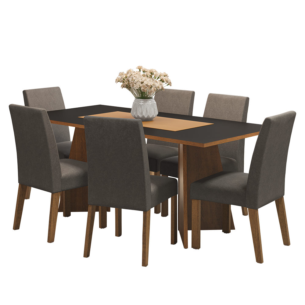 Mesa de Comedor con Mesa y 6 Sillas Simone Madesa MN