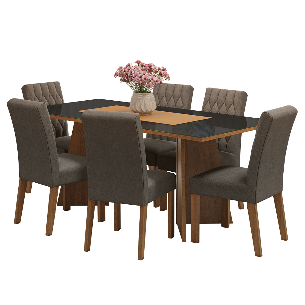 Mesa de Comedor con Mesa y 6 Sillas Marissa Madesa MG