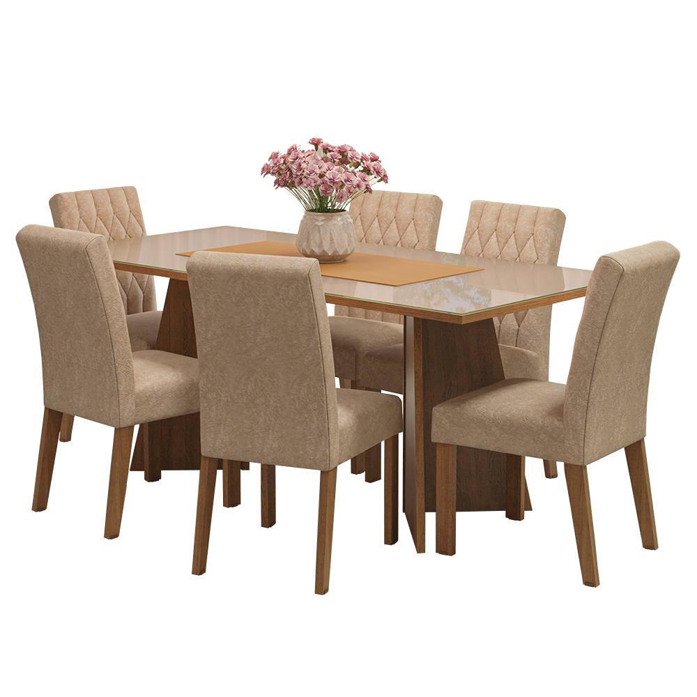 Mesa de Comedor con Mesa y 6 Sillas Marissa Madesa MC