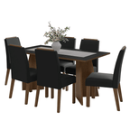 Juego de Comedor 6 Sillas Marrón/Negro/Oxford Soho Madesa