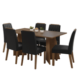 Juego de Comedor Mesada de Madera 6 Sillas Leon Marrón/Oxford