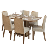 Juego de Comedor Tapa de Madera 6 Sillas Marrón/Imperial Bosque Madesa