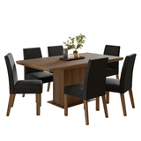 Juego de Comedor con Tapa de Madera 6 Sillas Marrón/Oxford Grasse Madesa