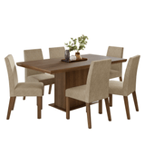 Juego de Comedor con Tapa de Madera 6 Sillas Marrón/Imperial Grasse Madesa