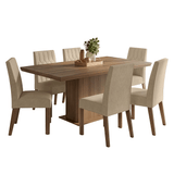 Juego de Comedor con Tapa de Madera 6 Sillas Marrón/Imperial Luso Madesa