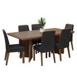 Juego de Comedor con Tapa de Madera 6 Sillas Marrón/Oxford Sarlat Madesa