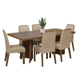 Juego de Comedor con Tapa de Madera 6 Sillas Marrón/Imperial Sarlat Madesa