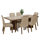Juego de Comedor con Tapa de Madera 6 Sillas Marrón/Gris/Imperial Sarlat Madesa