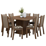 Juego de Comedor Mesa Tapa de Madera 8 Sillas Marrón/Crema/Beige Marrón Marisa Madesa