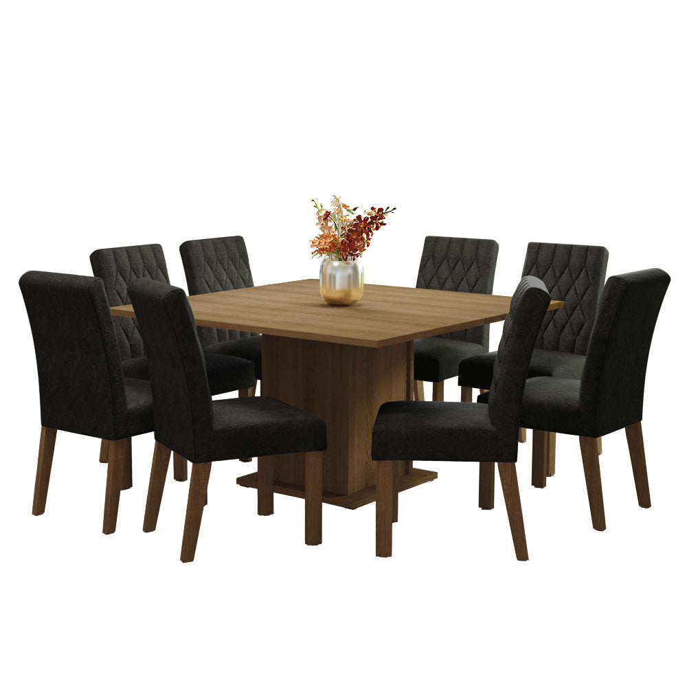 Juego de Comedor 8 Sillas Marrón/Oxford Leila Madesa