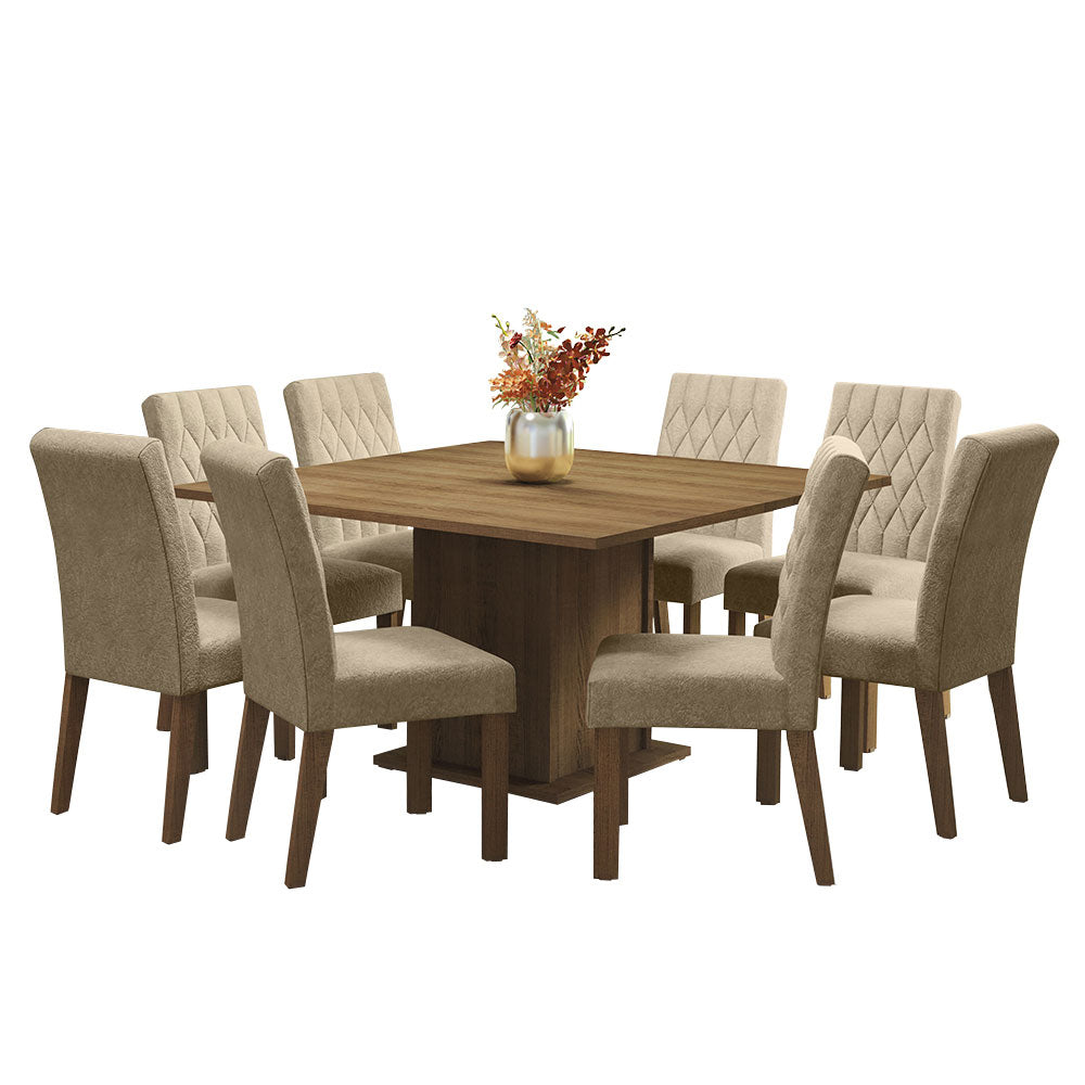 Juego de Comedor con Mesa y 8 Sillas Madesa Leila MI