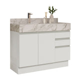 Madesa Armario para Baño de 120cm con 2 Puertas y 3 Cajones Blanco