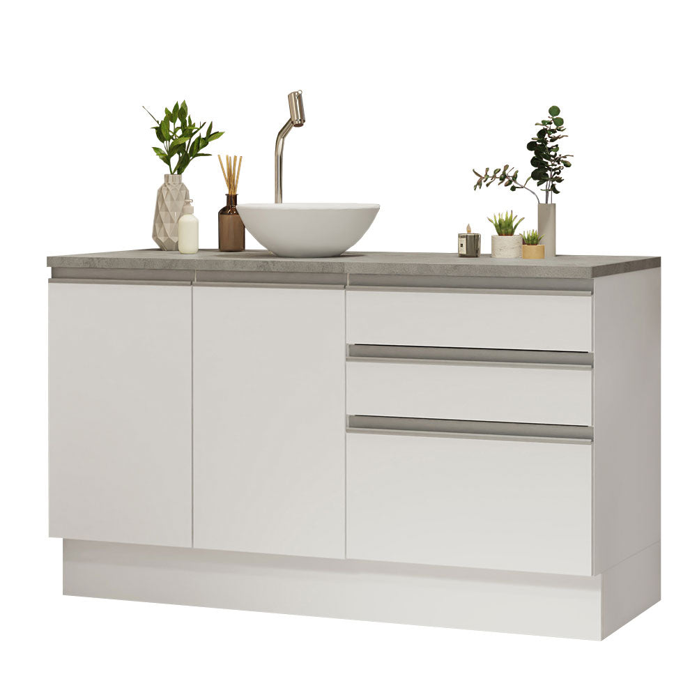 Bajo Mesada para Baño 140cm 2 Puetas 3 Cajones Blanco Madesa