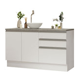 Bajo Mesada para Baño 140cm 2 Puetas 3 Cajones Blanco Madesa