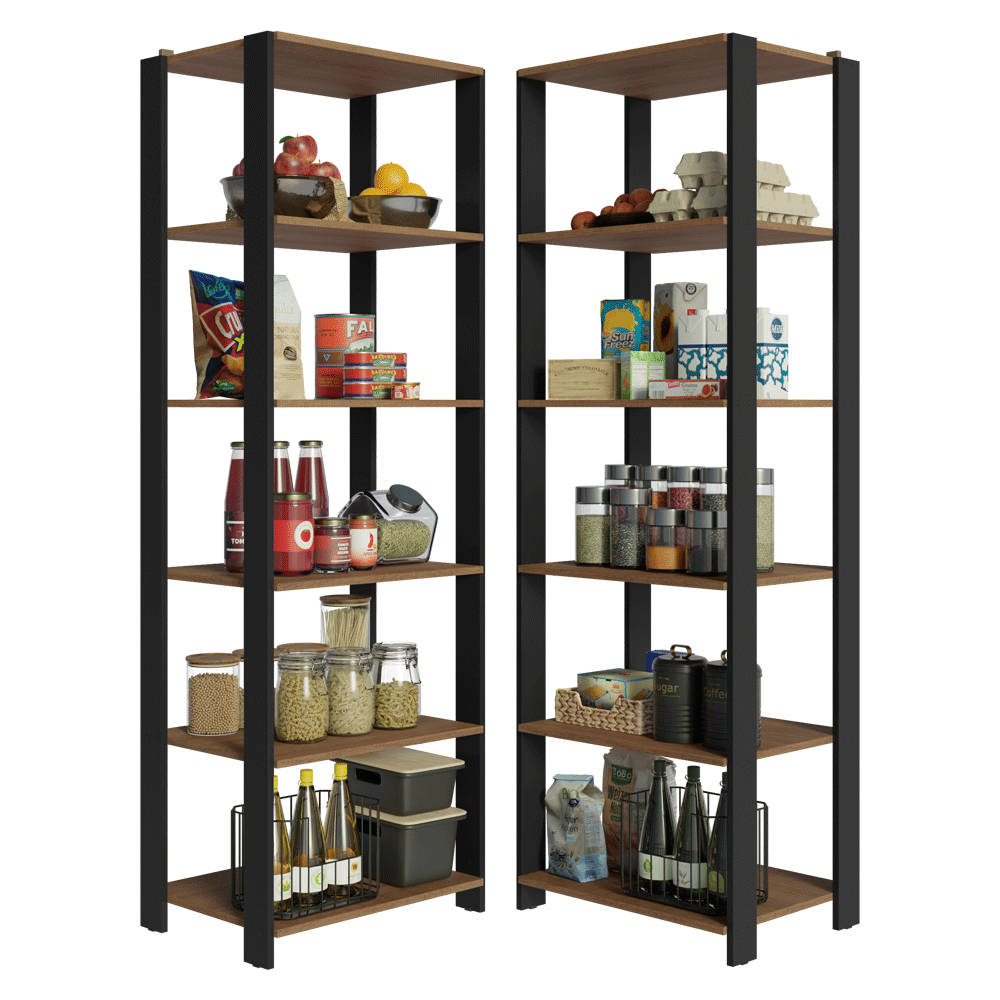 Estante Multiuso para Cocina 118 cm Marrón/Negro Madesa 08