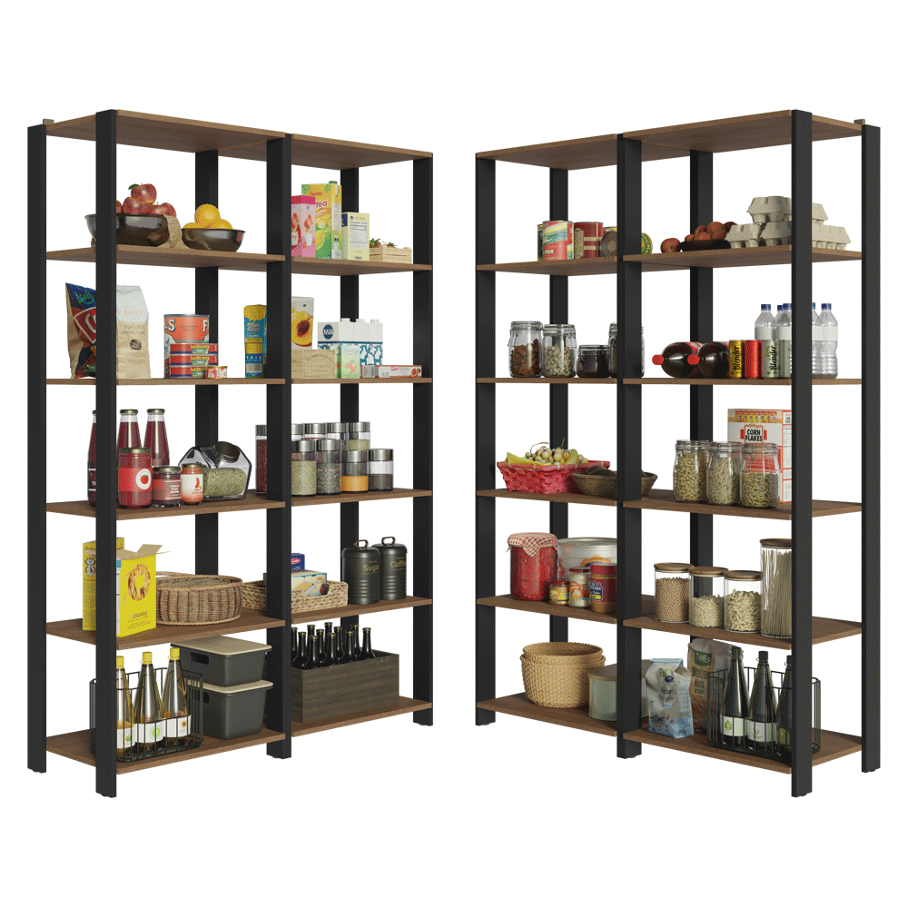 Estante Multiuso para Cocina 236 cm Marrón/Negro Madesa