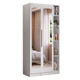 Placard Modular 105 cm 2 Puertas con Espejos y 5 Nichos Blanco Neo Madesa