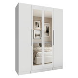 Placard Modular con Espejos 160 cm 4 Puertas Blanco Neo Madesa