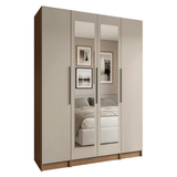 Placard Modular con Espejos 160 cm 4 Puertas Marrón/Crema Neo Madesa