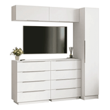 Conjunto Dormitorio con 1 Placard Neo 2 Alacenas 2 Cómodas Blanco Madesa 01