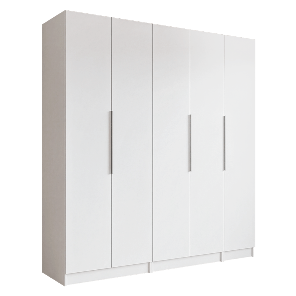 Placard Modular 200 cm 5 Puertas 2 Cajones Blanco Neo Madesa 02