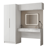 Conjunto de Dormitorio Madesa Neo 220 cm con Placard 2 Puertas, Tocador y 2 Alacenas Blanco