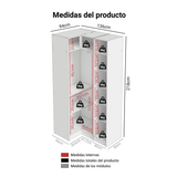 Dormitorio Completo Matrimonial Esquinero 3 Puertas Blanco Neo Madesa