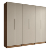 Placard Modular 240 cm 6 Puertas 4 Cajones Marrón/Crema Neo Madesa 01