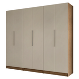 Placard Modular 240 cm 6 Puertas 6 Cajones Marrón/Crema Neo Madesa 03