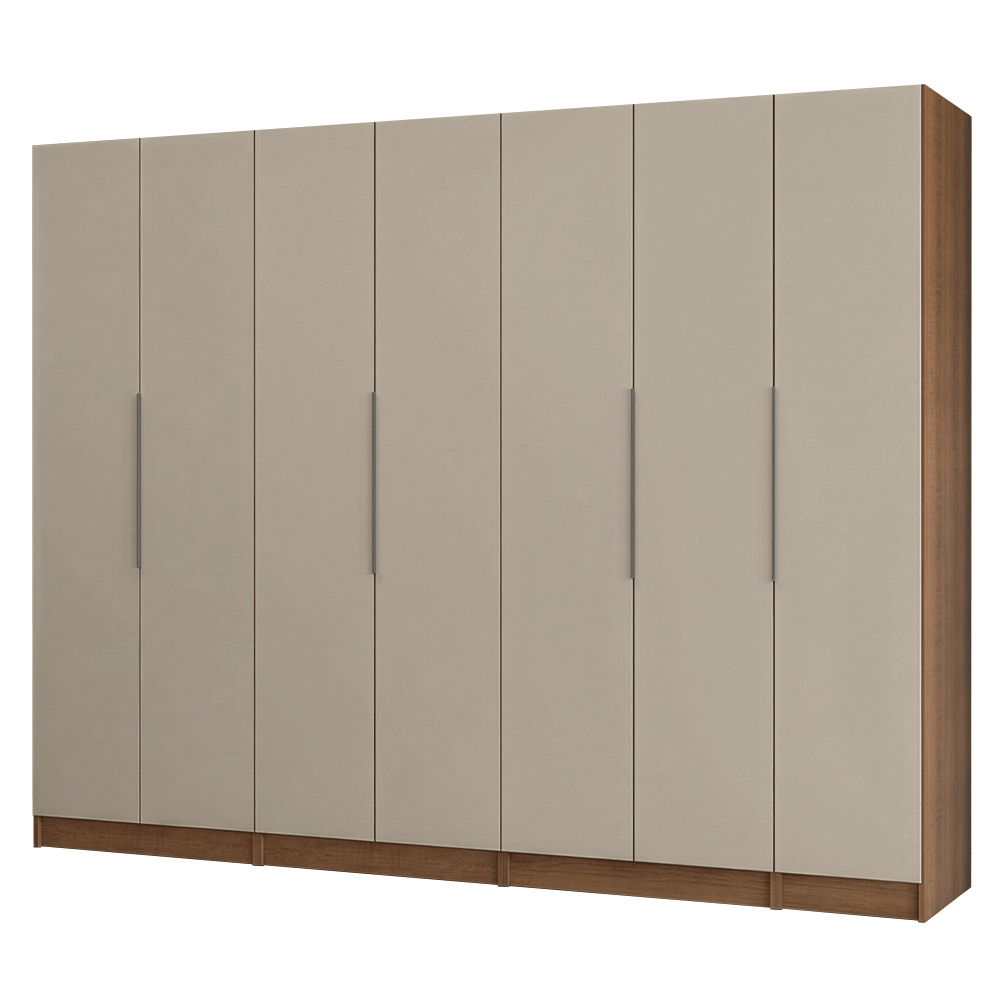 Placard Modular 280 cm 7 Puertas 4 Cajones Marrón/Crema Neo Madesa 01