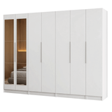 Placard Modular 280 cm 7 Puertas con Espejos 4 Cajones Blanco Neo Madesa 01