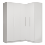 Placard de Esquina Matrimonial 310 cm 5 Puertas 2 Cajones Neo Blanco 02