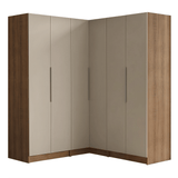 Placard Modular Esquinero 350 cm 6 Puertas 4 Cajones Marrón/Crema Neo Madesa 01