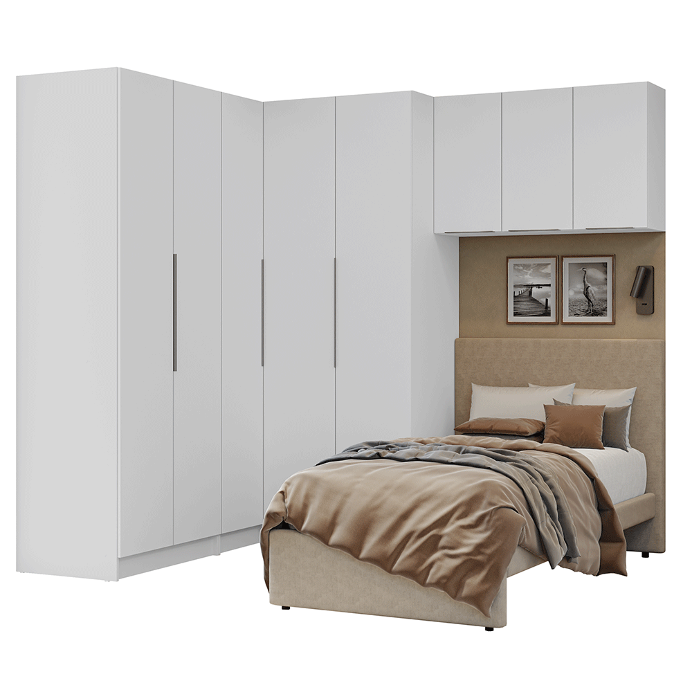 Placard Ropero de Esquina Modulado Madesa Neo 415 cm Blanco
