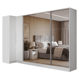 Placard Modulado Neo + Placard Royale Matrimonial 3 Puertas Corredizas con 3 Espejos Blanco