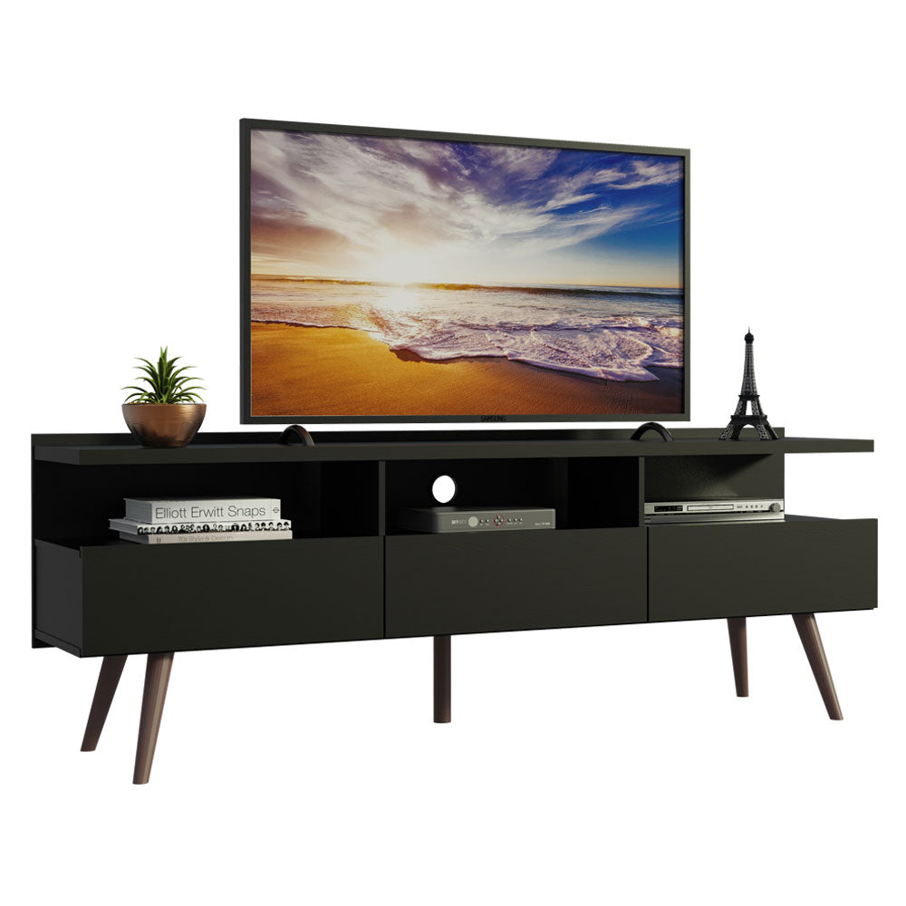 Rack para TV para TV hasta 65 Pulgadas Madesa Madri con patas de Madeira Negro