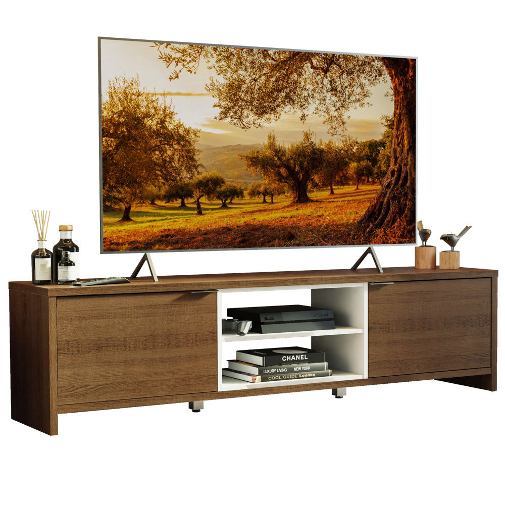 Rack para TV para TV hasta 75 Pulgadas 180 cm 2 Puertas Marrón/Blanco Metz Madesa