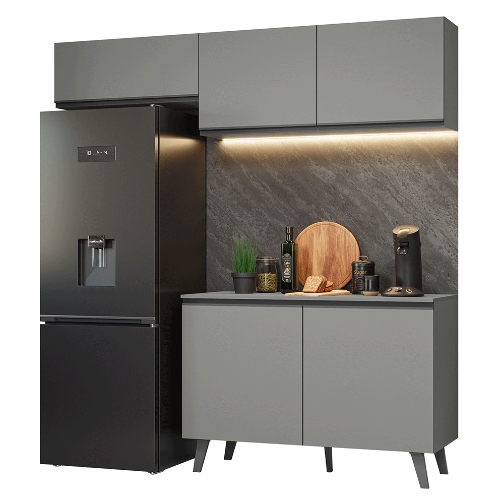 Cocina compacta 200cm Gris Nice Madesa 01XA