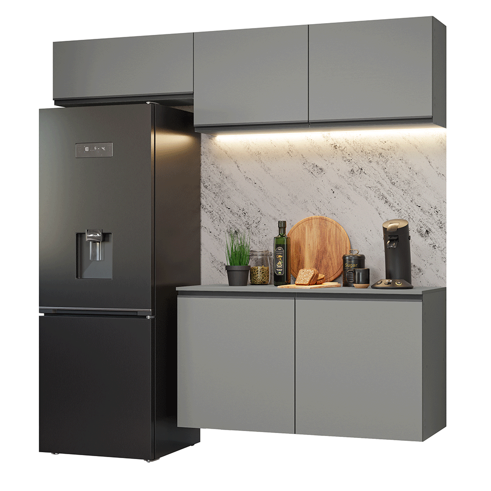 Cocina compacta Flotante 200cm Gris Nice Madesa 02XA