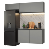 Cocina compacta Flotante 200cm Gris Nice Madesa 02XA