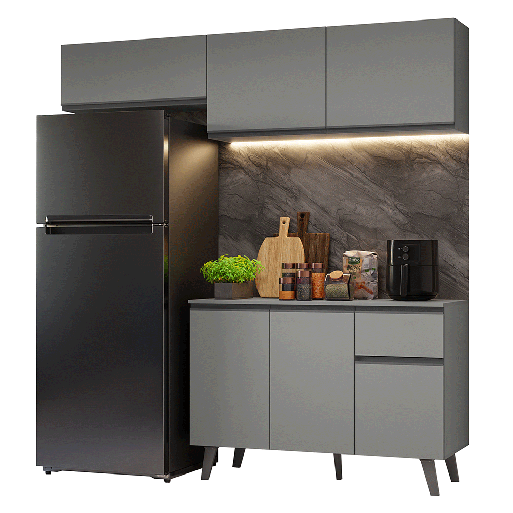 Cocina compacta 200cm Gris Nice Madesa 03XA
