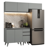 Cocina compacta 200cm Gris Nice Madesa XA06