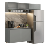Cocina compacta Flotante 200cm Gris Nice Madesa XA07