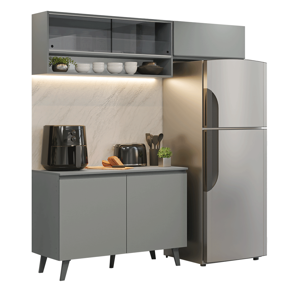 Cocina compacta 200cm Gris Nice Madesa XA10