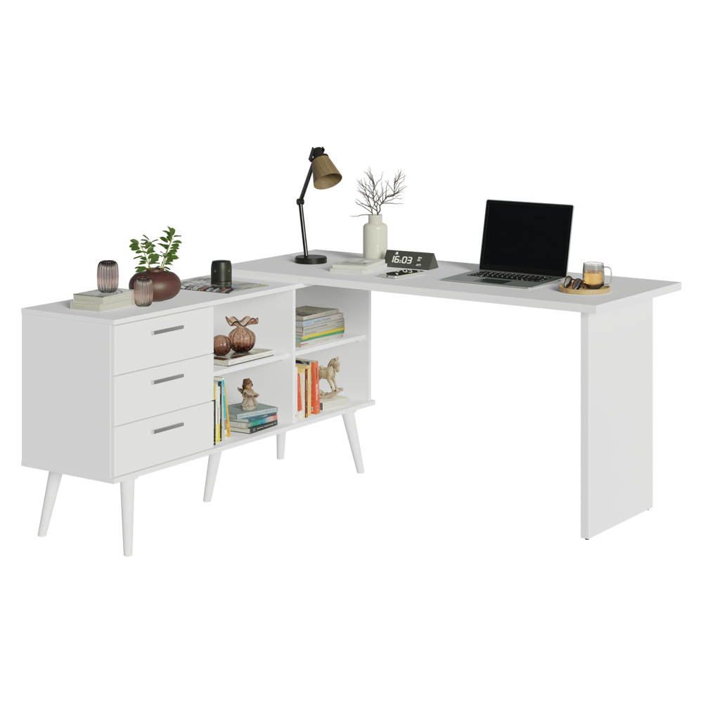 Mesa de Estudos em L 3 Cajones Blanco Lisboa Madesa