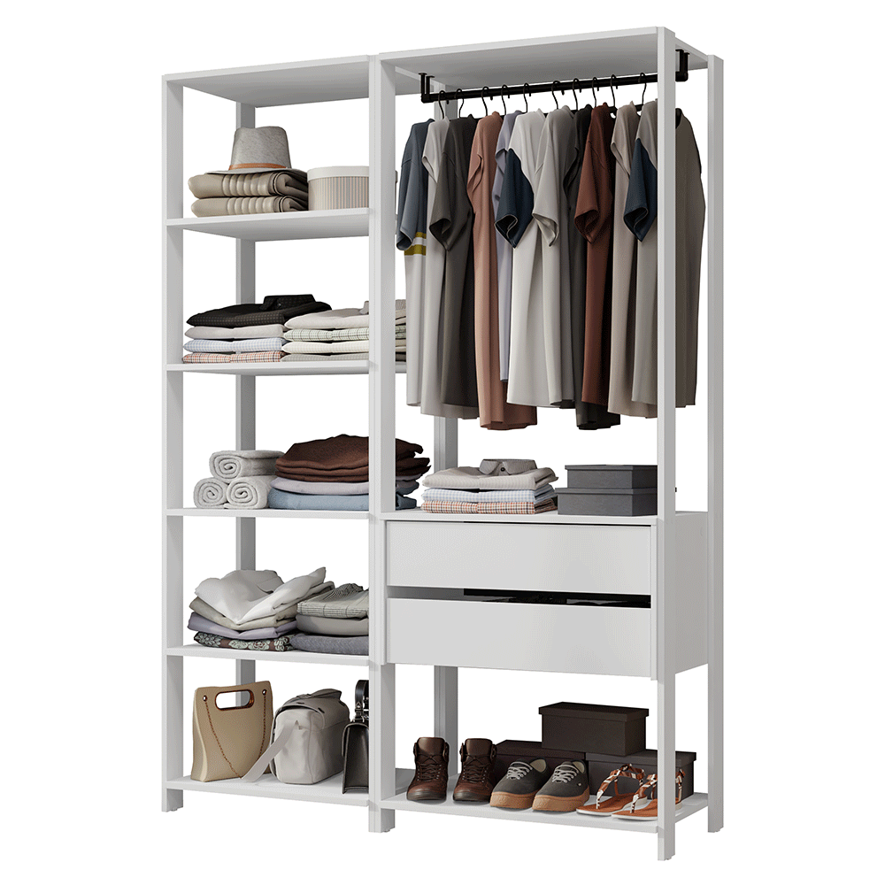Placard Ropero Modulado 2 Cajones 129 cm Blanco Valencia Madesa