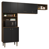 Cocina compacta 235cm Marrón/Negro Gourmet Madesa XA03