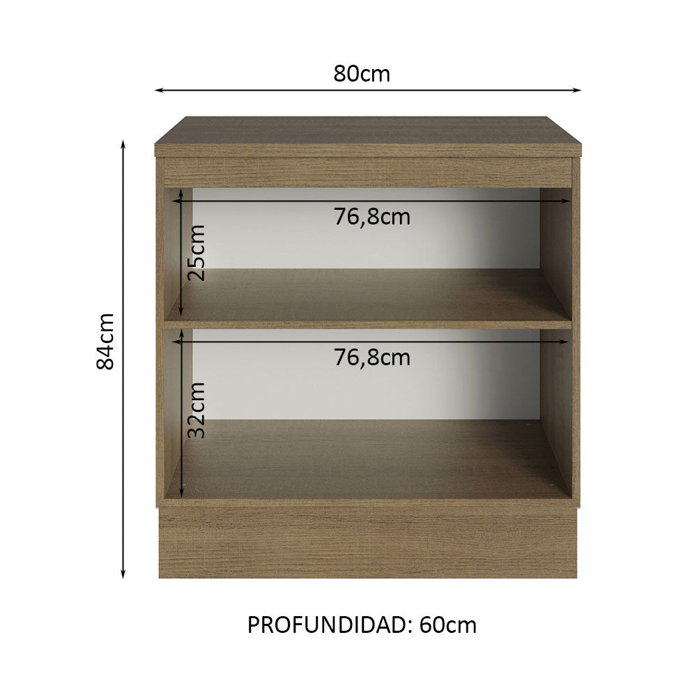 Bajo Mesada Multiuso Garaje 80cm (con Tapa) Marrón/Blanco
